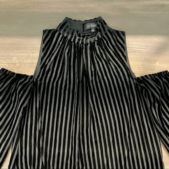 Intermix Velvet Burnout Cold-Shoulder Top - Picture 2 of 2